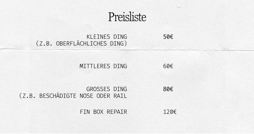 preisliste